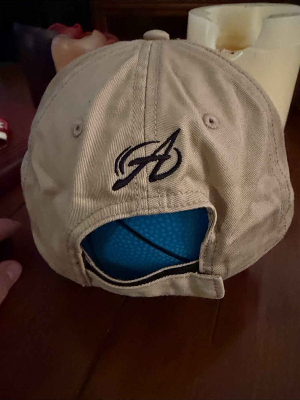 Adams Tan Baseball Cap with Black Script - Picture 3 of 4